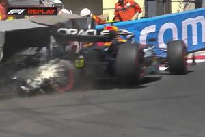 Sergio "Checo" Pérez perdió el control del Red Bull y la clasificación en Mónaco se le terminó temprano; largará último en la carrera.