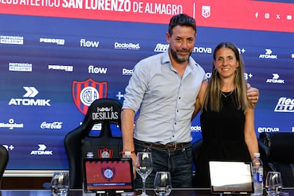 Sergio Costantino y Valeria Cartamoglietta, presidente y vicepresidente de la Comisión Directiva que guiará a San Lorenzo hasta las elecciones de mayo