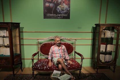 Sergio De Loof, en la inauguración de su muestra en el Museo de Arte Moderno de Buenos Aires