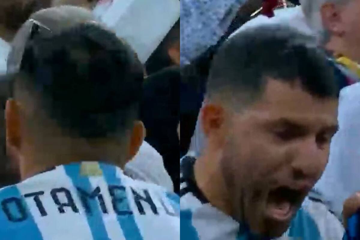 Sergio "Kun" Aguero decidió no mirar el último penal argentino pateado por Gonzalo Montiel