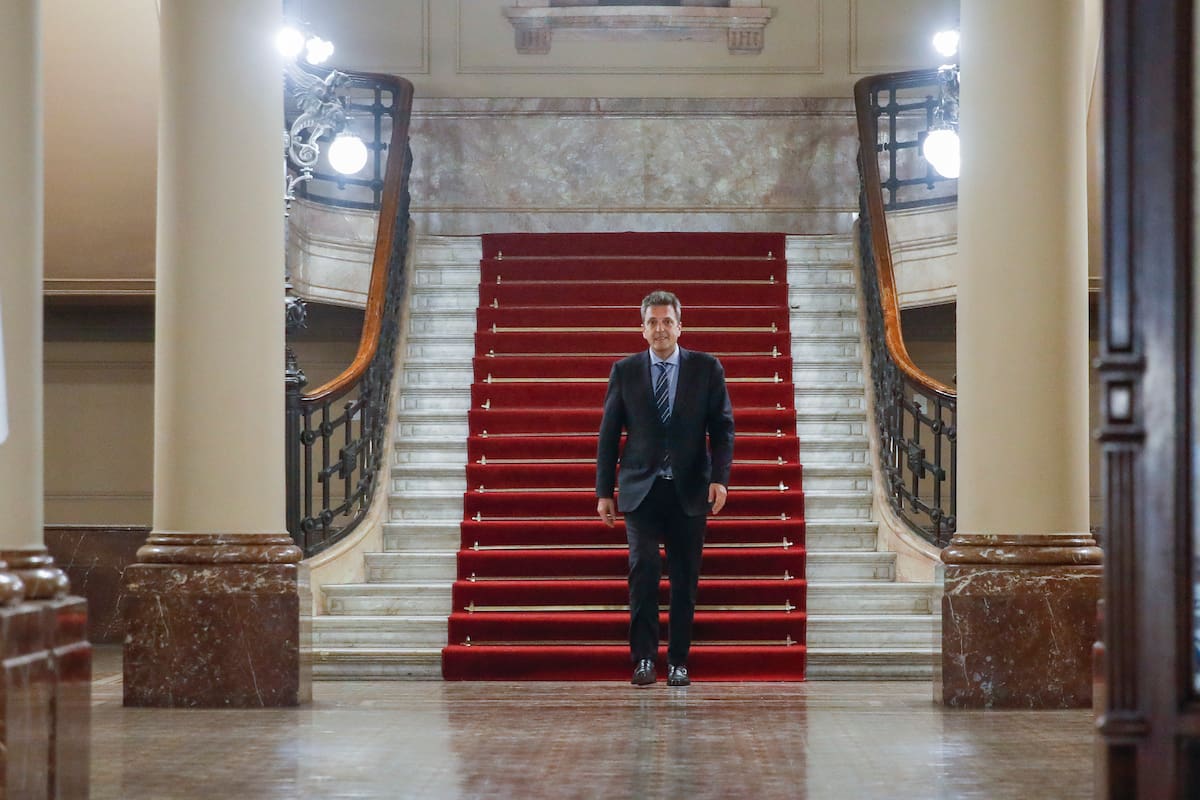Sergio Massa al salir esta noche de la Cámara de Diputados