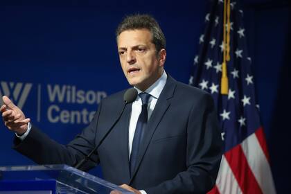 Sergio Massa, ayer, en el Centro Woodrow Wilson