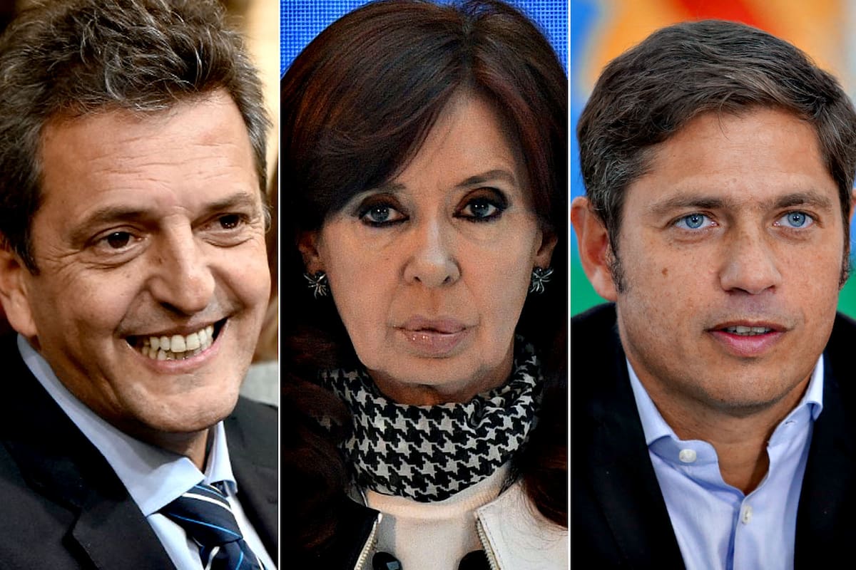 Sergio Massa, Cristina Kirchner y Axel Kicillof