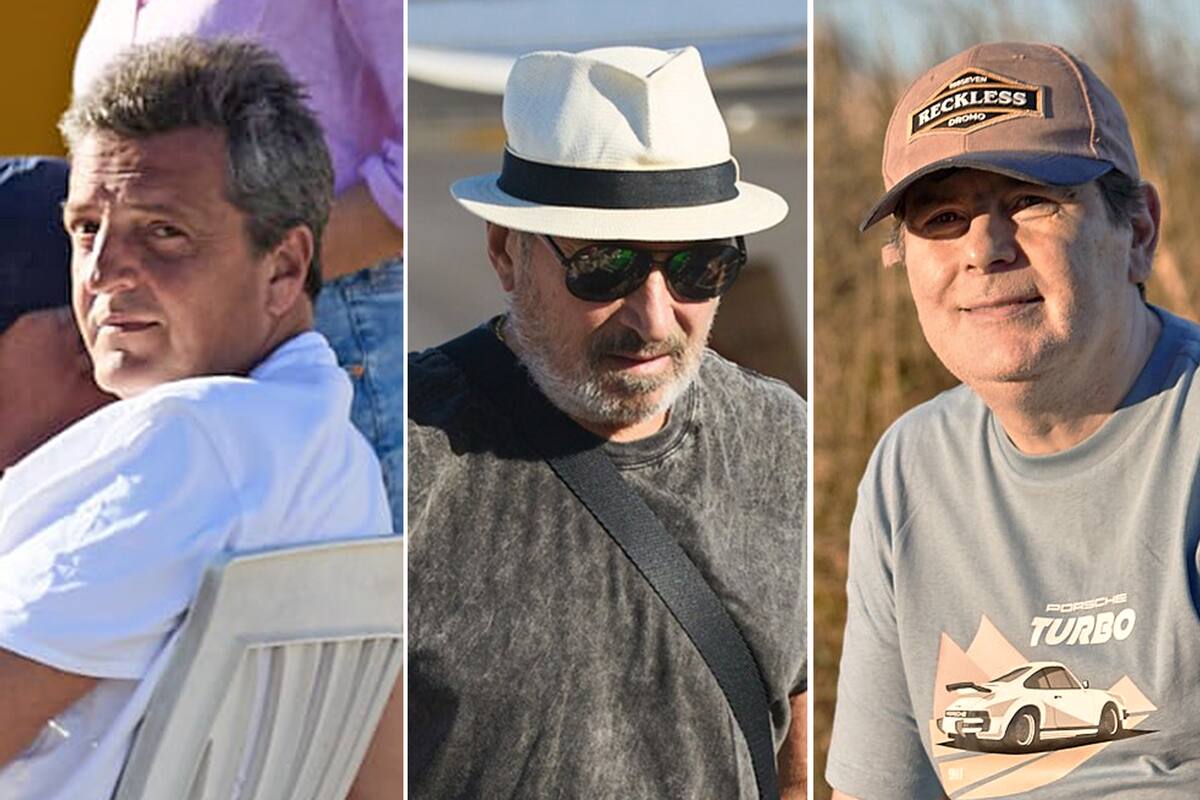 Sergio Massa, Daniel Vila y Gerardo Zamora, tres figuras de las muchas que frecuentan el balneario Casa Mar
