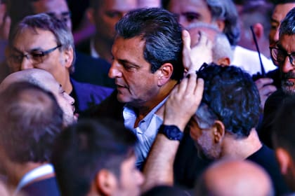 Sergio Massa después de reconocer la derrota electoral en el búnker de UP