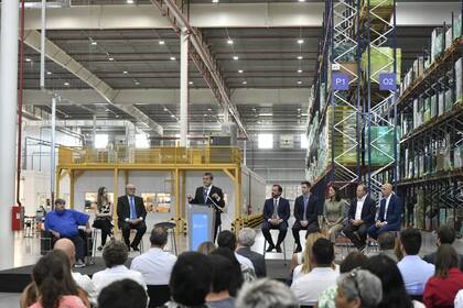 Sergio Massa, durante el anuncio de inversión