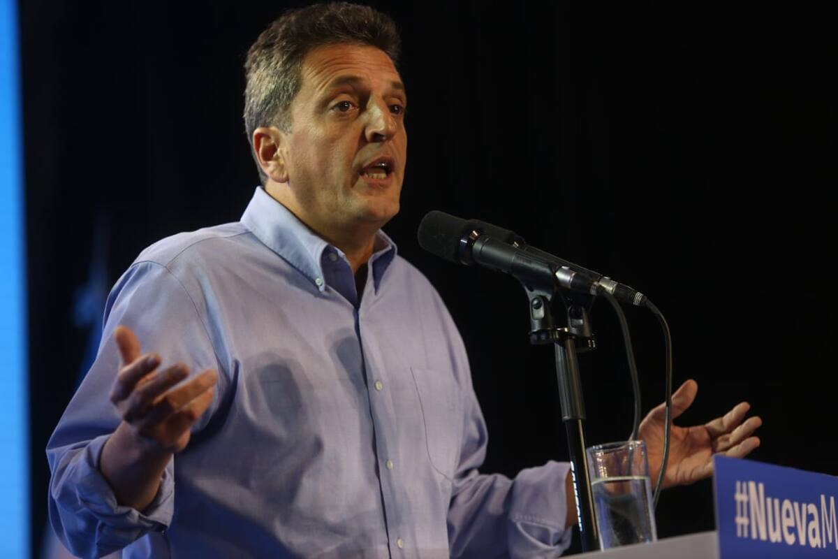 Sergio Massa durante la presentación