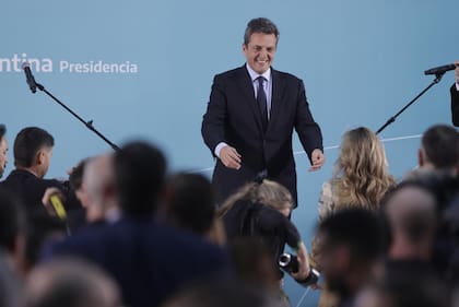 Sergio Massa durante la asunción