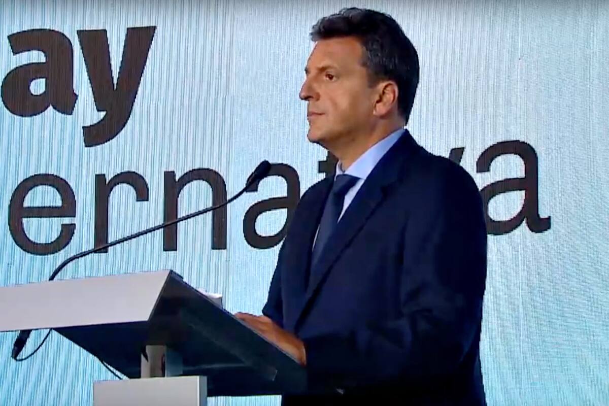 Sergio Massa durante la presentación de esta tarde