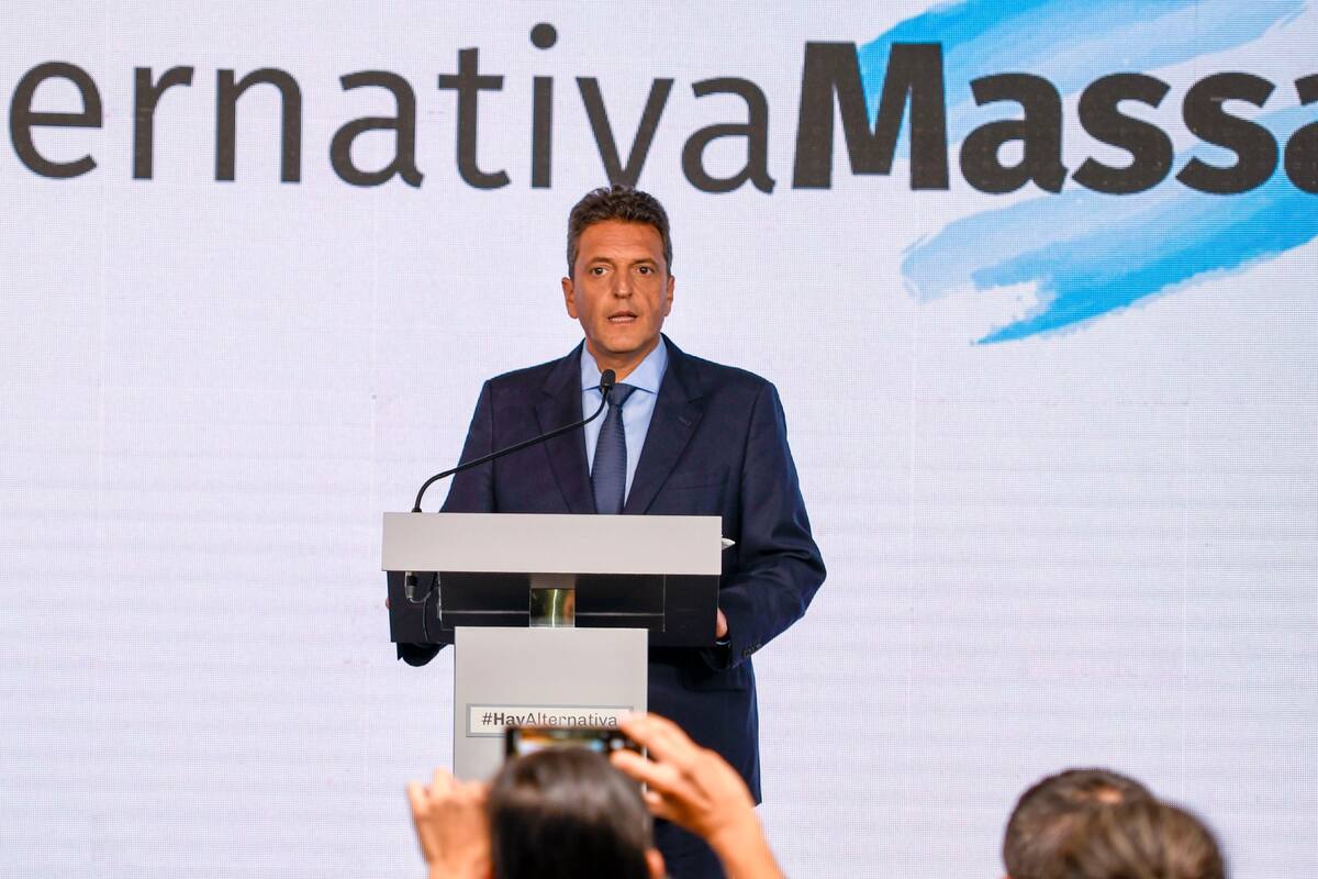 Sergio Massa durante la presentación de esta tarde