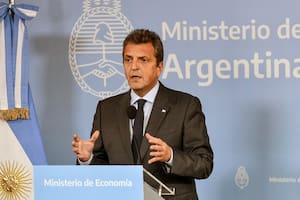 Sergio Massa, durante los anuncios