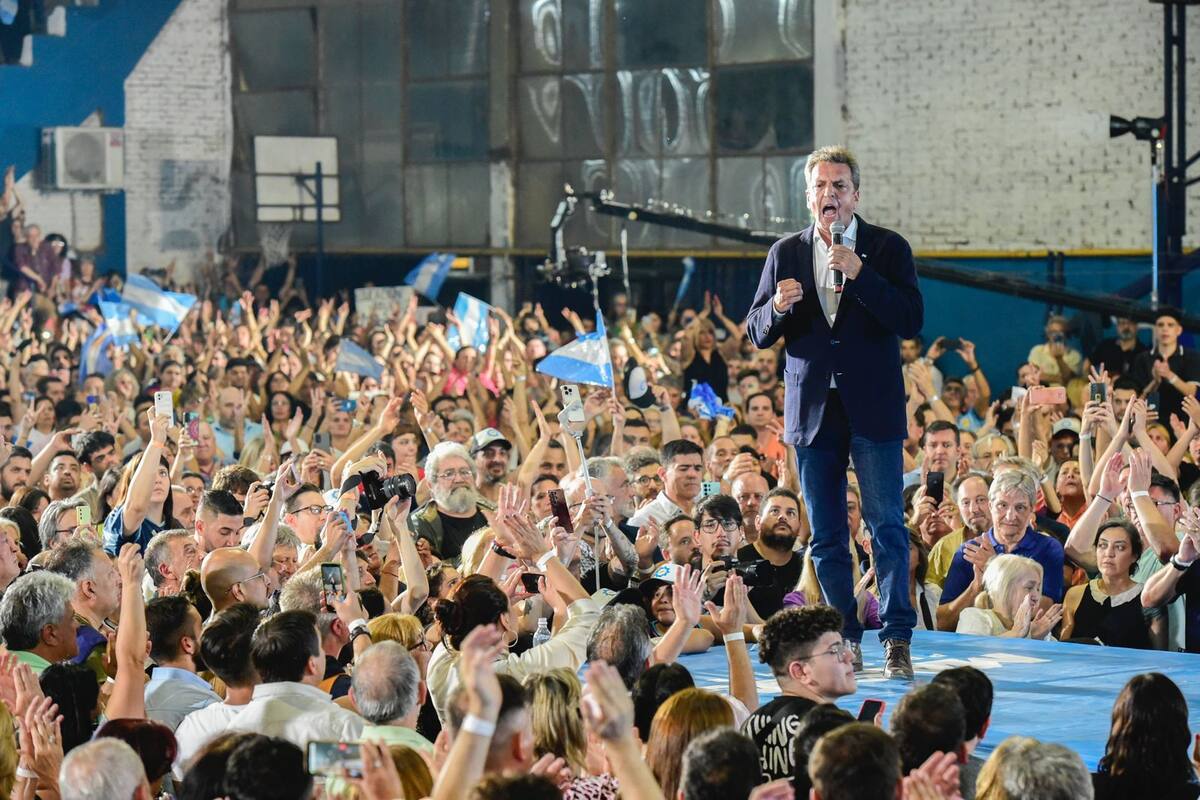 Sergio Massa durante un acto de campaña en Córdoba