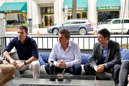 Sergio Massa, durante una reunión con estudiantes en EE. UU.