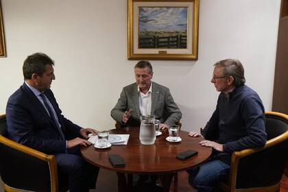Sergio Massa, Elbio Laucirica y Juan José Bahillo