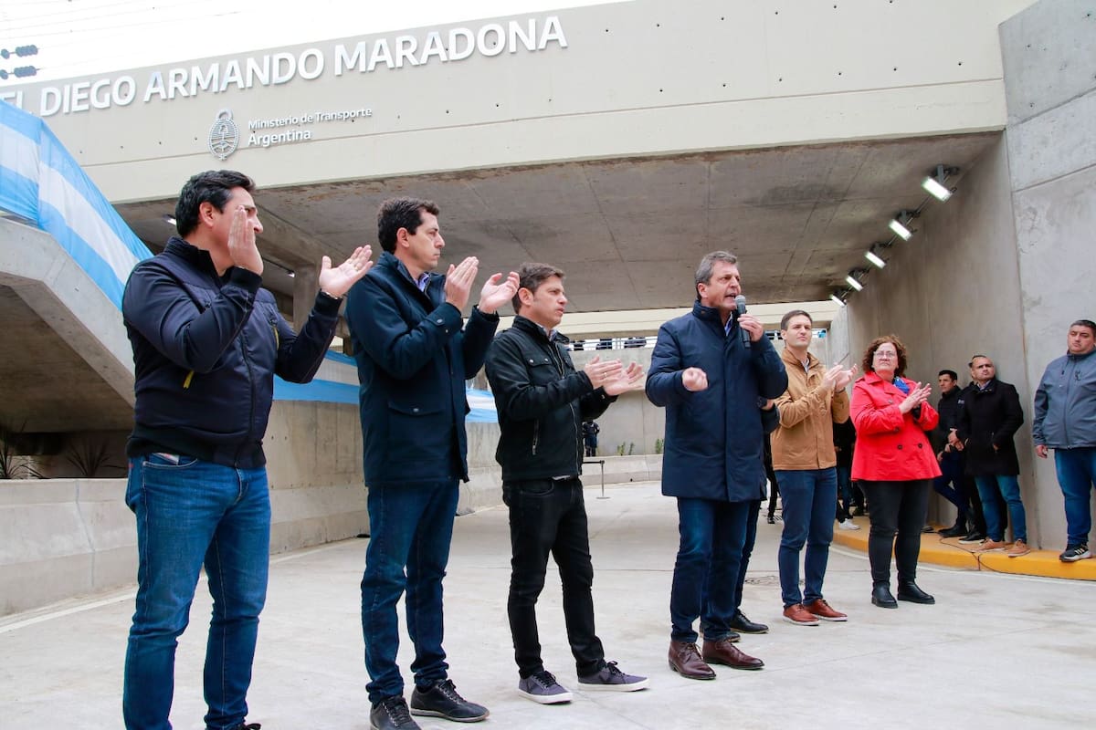 Sergio Massa en inauguración de un nuevo paso bajo nivel en San Vicente