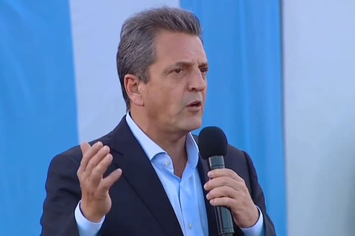 Sergio Massa en un acto de la ciudad de San Vicente