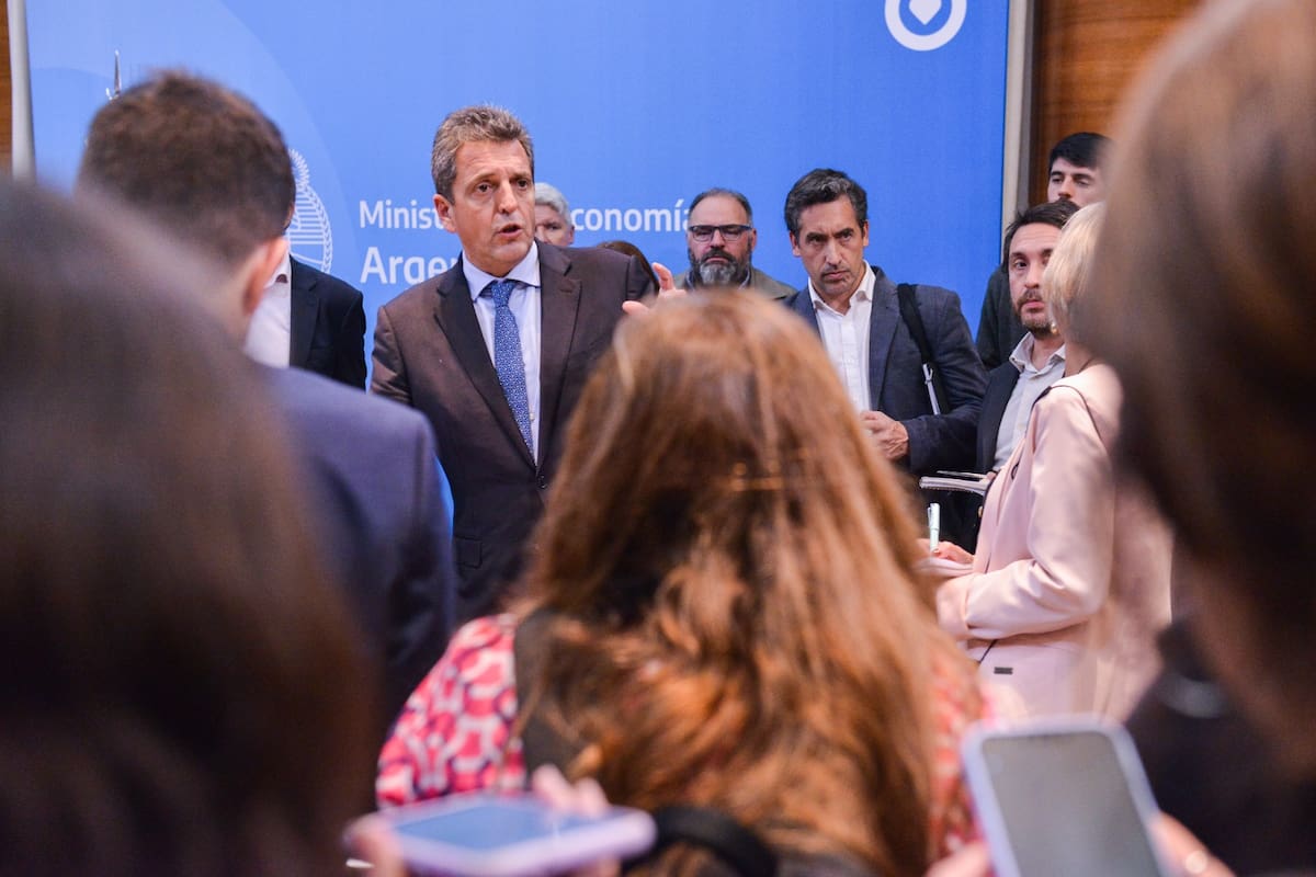 Sergio Massa en un encuentro por el Día del Periodista