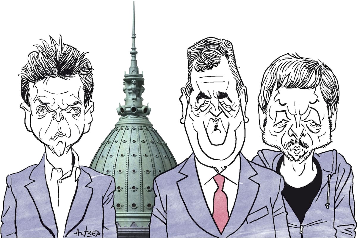 Sergio Massa, Mario Negri y Máximo Kirchner