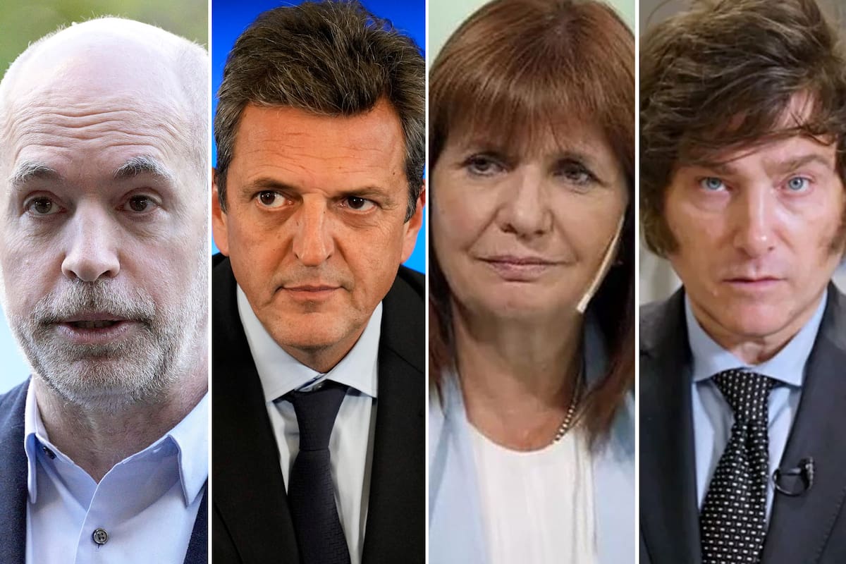 Sergio Massa, Patricia Bullrich, Horacio Rodríguez Larreta y Milei