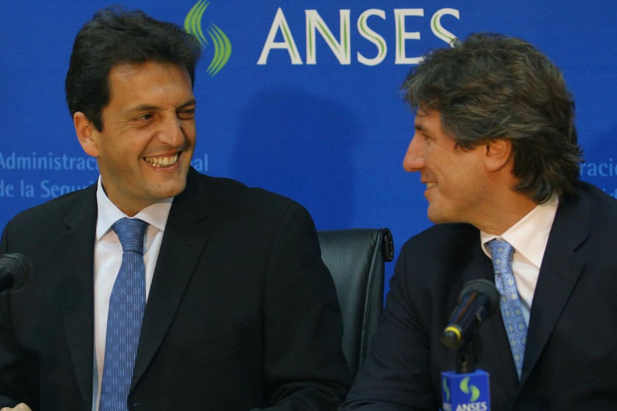 Sergio Massa y Amado Boudou, en la época de aliados y hombres fuertes de la Anses