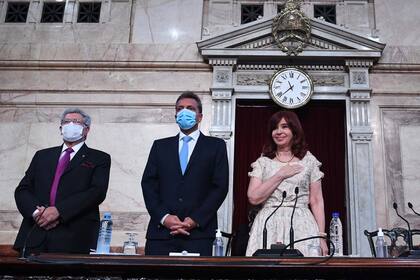 Sergio Massa y Cristina Fernández de Kirchner en la 139º Apertura del Período de Sesiones Ordinarias, en Buenos Aires