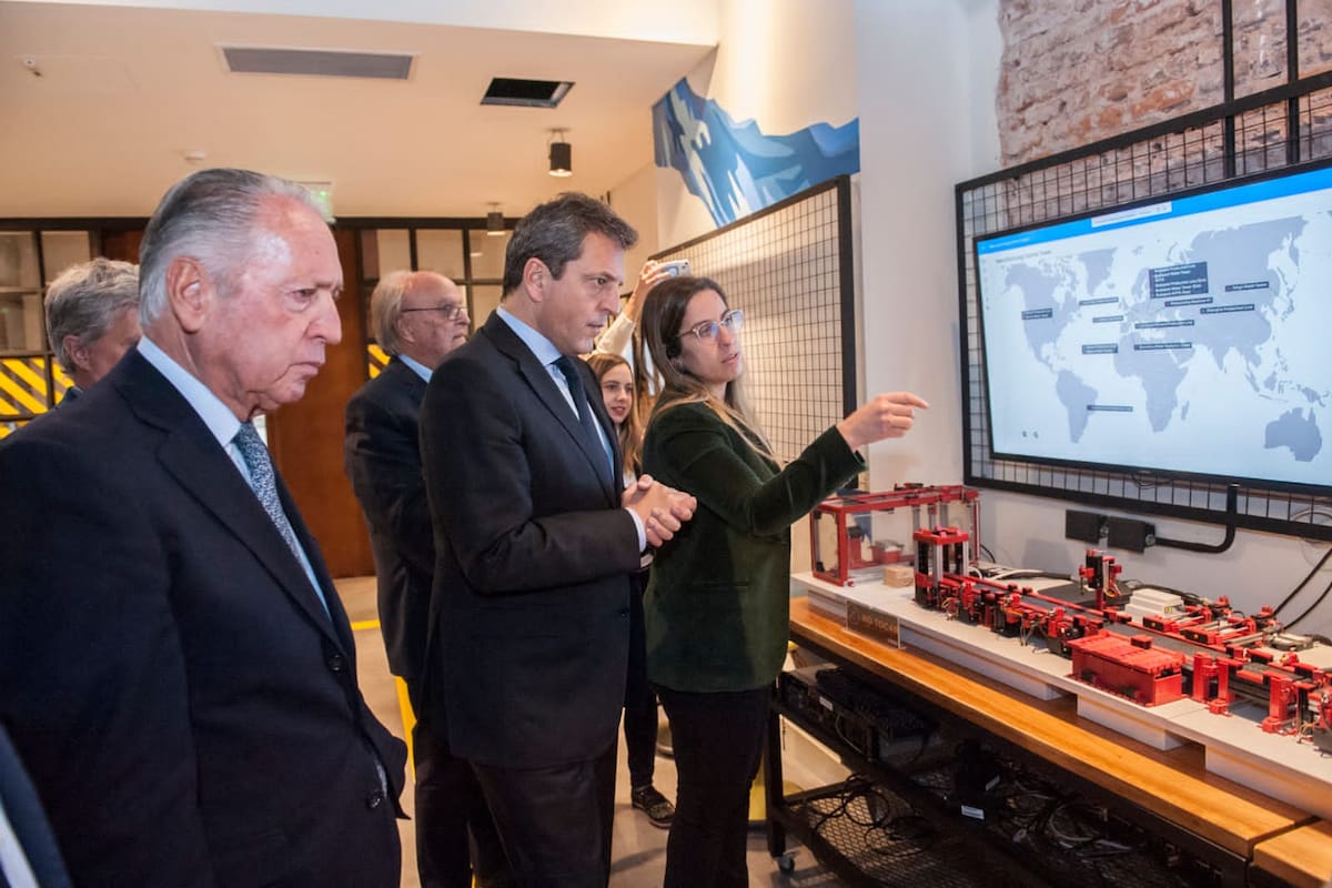 Sergio Massa y Daniel Funes de Rioja, en el encuentro de hoy