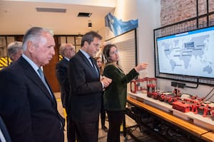 Sergio Massa y Daniel Funes de Rioja, en el encuentro de hoy
