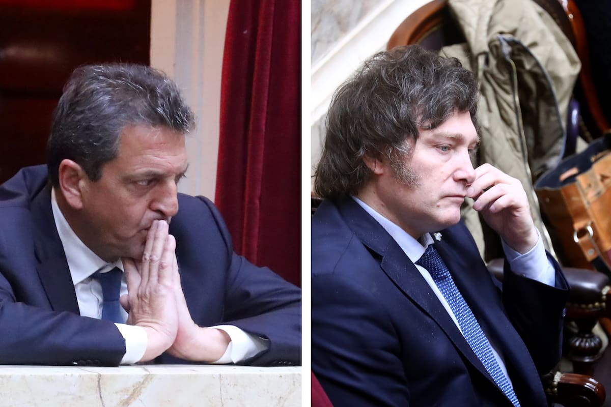 Sergio Massa y Javier Milei en la asamblea legislativa por el balotage 2023