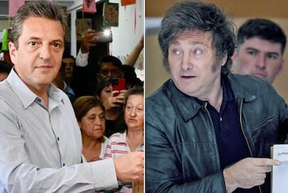 Sergio Massa y Javier Milei, los candidatos presidenciales