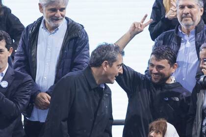 Sergio Massa y Juan Grabois en el acto del 25 de mayo que encabezó Cristina Kirchner