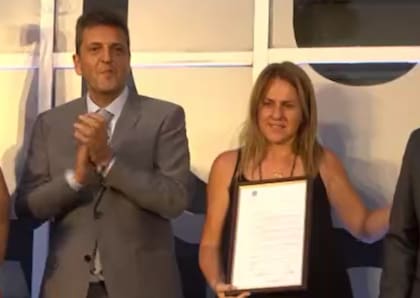 Sergio Massa y María Andrea González Iturbe, viuda del exfuncionario Diego Santillán