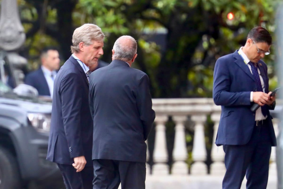 Sergio Neiffert, al llegar a la Casa Rosada, el día de la jura de Gerardo Werthein como canciller
