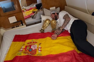 Sergio Ramos recreó una emblemática foto de Messi para festejar el título de España
