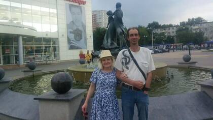 Serguéi y Tatiana en Moscú antes de mudarse a vivir a Ucrania.
