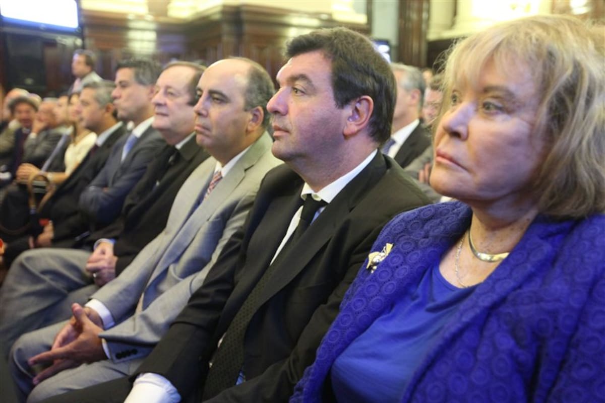 Servini de Cubría, Lijo, Martínez De Giorgi, Canicoba Corral y Rafecas el martes último, durante el discurso de Lorenzetti