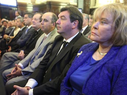 De derecha a izquierda, Servini de Cubría, Ariel Lijo y Martínez De Giorgi