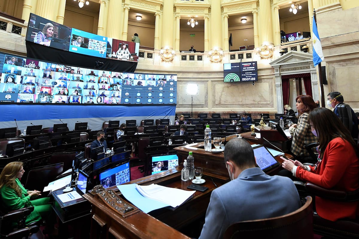 Sesión especial remota del Honorable Senado de la Nación en la que se tratan 30 pliegos judiciales, el 5 de noviembre