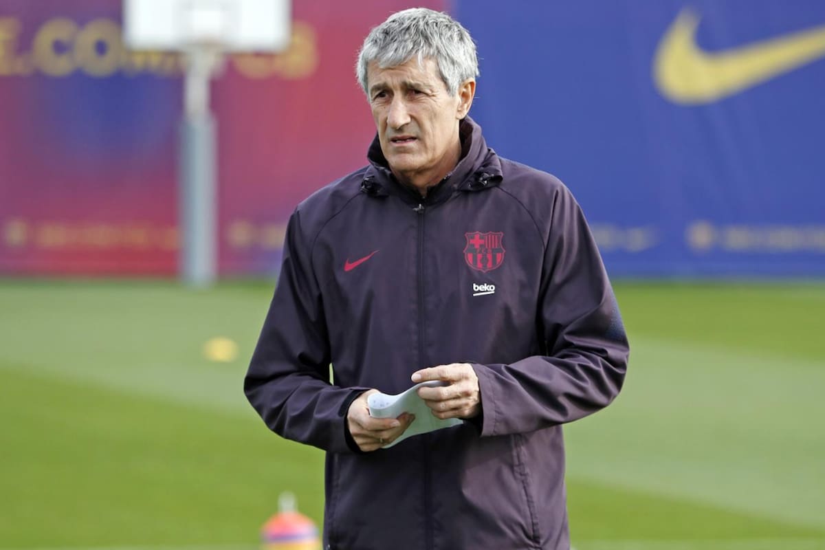 Setién dirige el entrenamiento de Barcelona. Está transitando la mejor oportunidad profesional de su carrera.