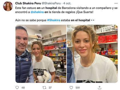 Shakira estuvo en el hospital, según también testimonios de un fan que la encontró