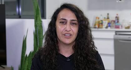 Sharon Cunio, durante la entrevista televisiva
