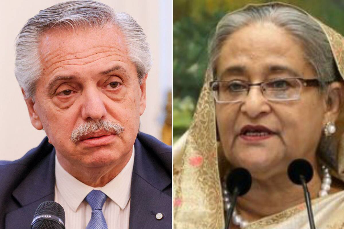 Sheikh Hasina y Alberto Fernández