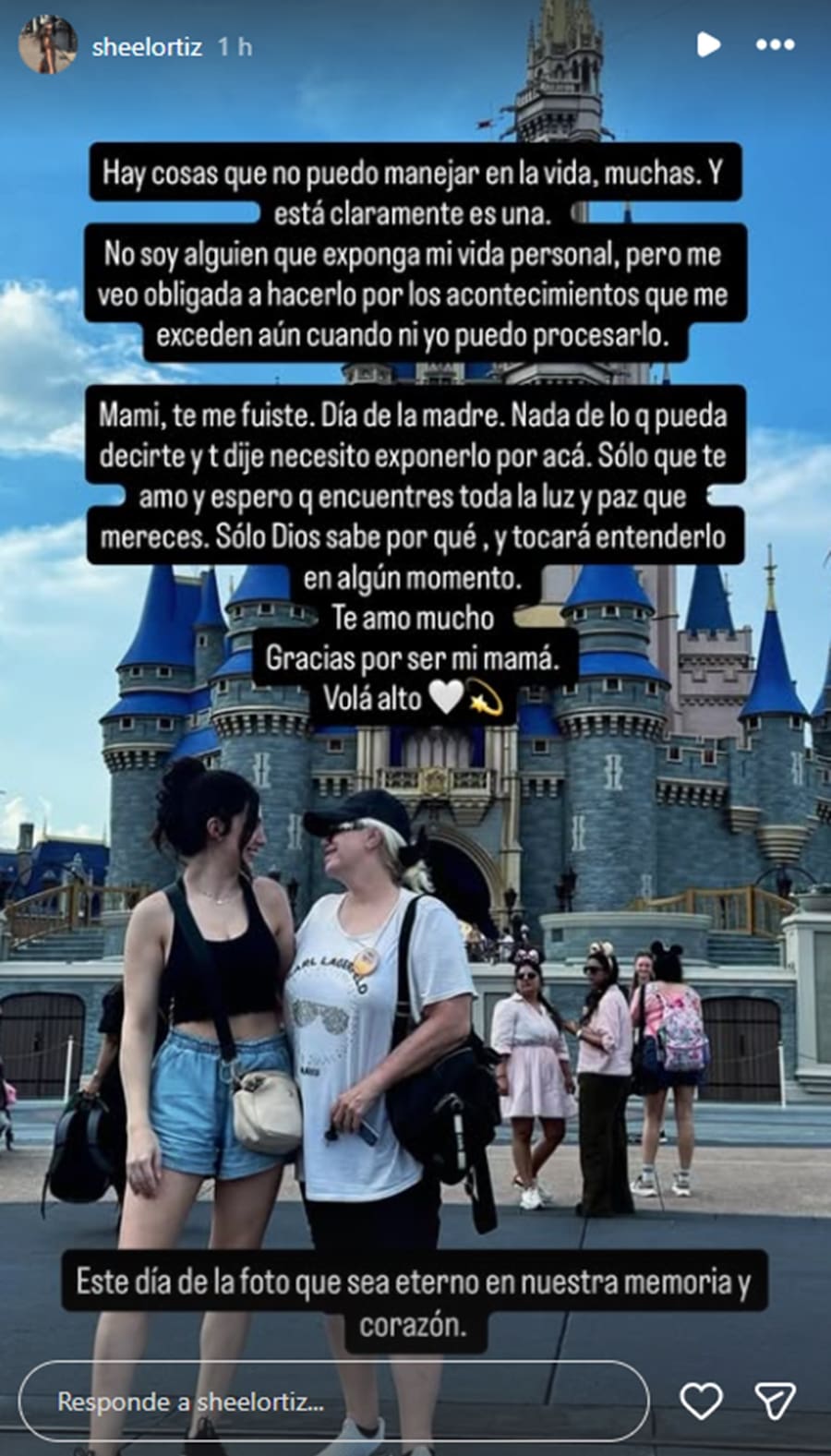 Shelsian despidió a su madre Marcela Ortiz en Instagram