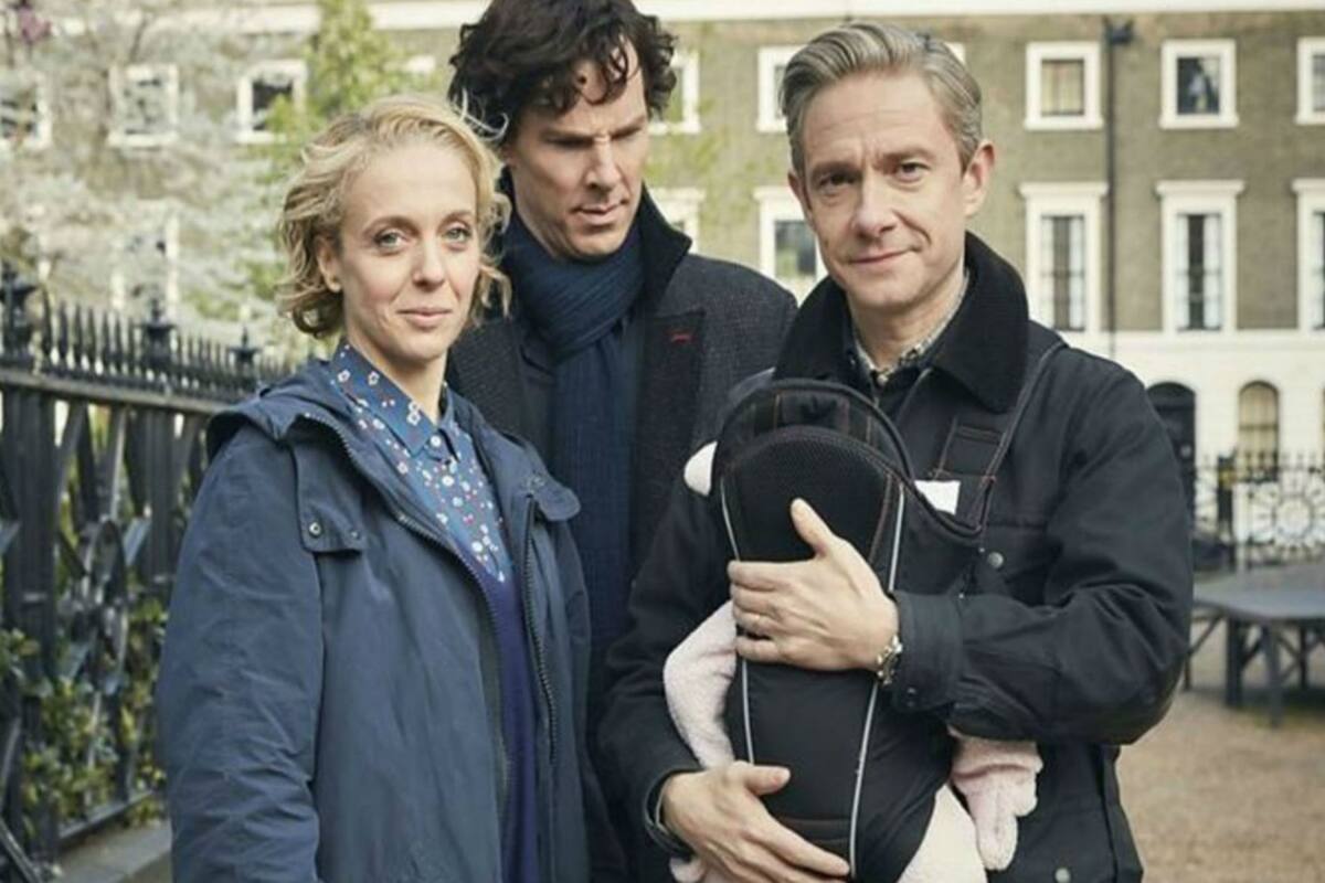 Sherlock, Watson, Mary y el bebé Watson. La serie mantuvo siempre un nivel de calidad tan alto que a la larga fatigó al equipo de actores. Por ese motivo, Martin Freeman siente que la serie entró en una pausa de la que nadie sabe con certeza si saldrá.