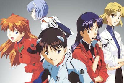 Shinji en el centro de un elenco mayoritariamente femenino