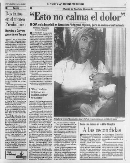 Si bien encontró algo de paz tras ganar el juicio, cierta sensación agridulce la molestaba. "Esto no calma el dolor", le decía al diario LA NACION en el año 2000, 22 días después de que naciera su hijo, Mauro.