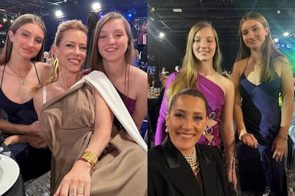 Si bien estuvieron sentadas con Nicole Neumann, en un momento de la noche, Allegra e Indiana se acercaron a la mesa de Mica Viciconte (Foto: Instagram @cubero.allegra)