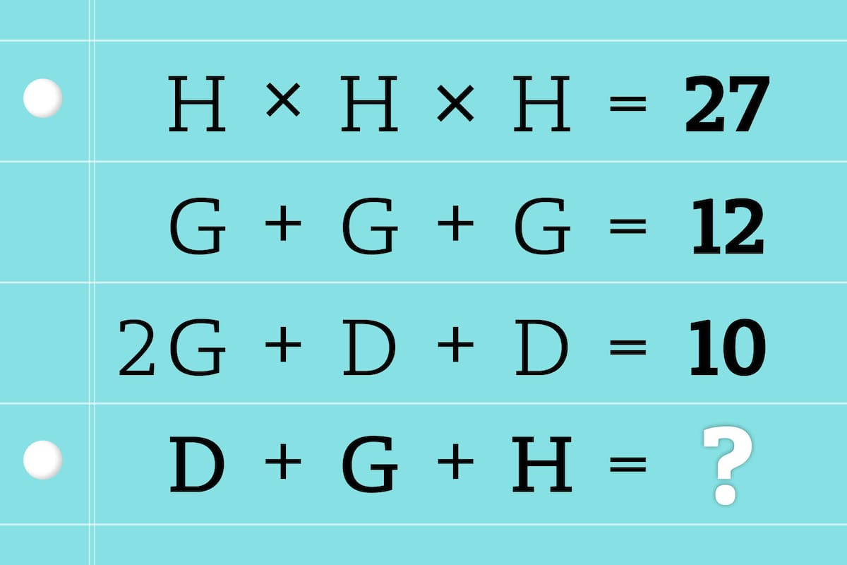 Si lográs deducir el valor de las letras podrás resolver el último cálculo con facilidad