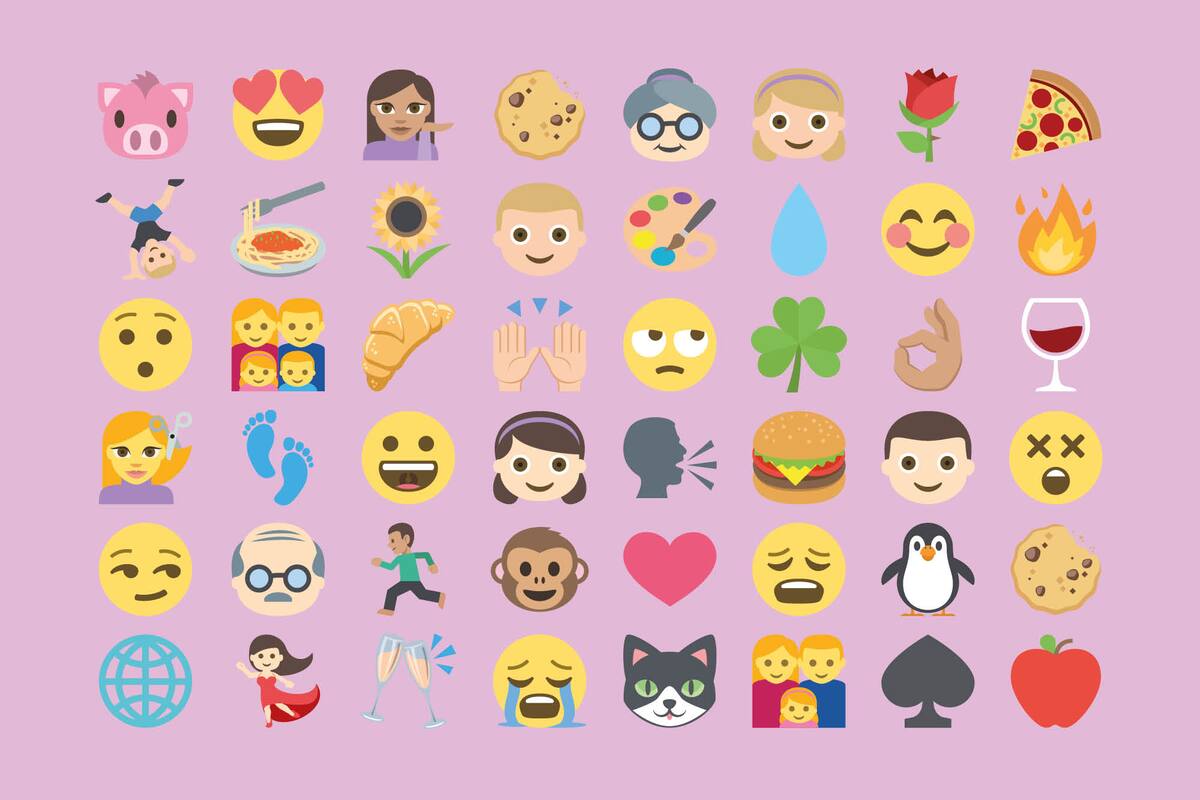 Si mirás con atención descubrirás que hay un solo par de emojis iguales