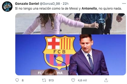 "Si no tengo una relación como la de Messi y Antonela, no quiero nada"