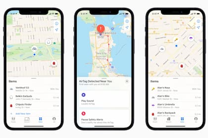 Si un AirTag está extraviado (es decir, lejos de su dueño) Apple puede pedirle a otros dispositivos que miren cerca suyo si lo detectan